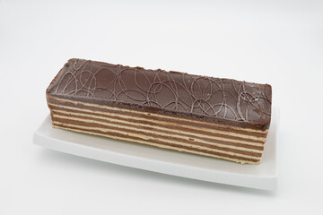 chocolate cake isolated on white
