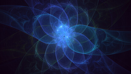 3D rendering abstract blue fractal light background