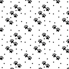 Animal footprints seamless pattern. Perfect for printing on fabric and wallpaper in a nursery
