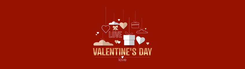Naklejka premium Happy Valentine's Day card. Modern minimal design.