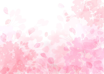 Fototapeta na wymiar 水彩風のグラデーション　桜の背景イラスト
