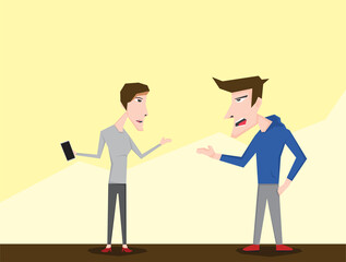 Obraz premium An illustration of man and woman discuss each other