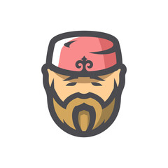 Tatar in national dress Vector icon Cartoon illustration