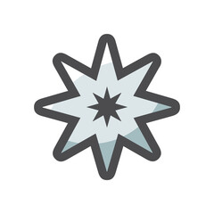 Tattoo gray Star Vector icon Cartoon illustration