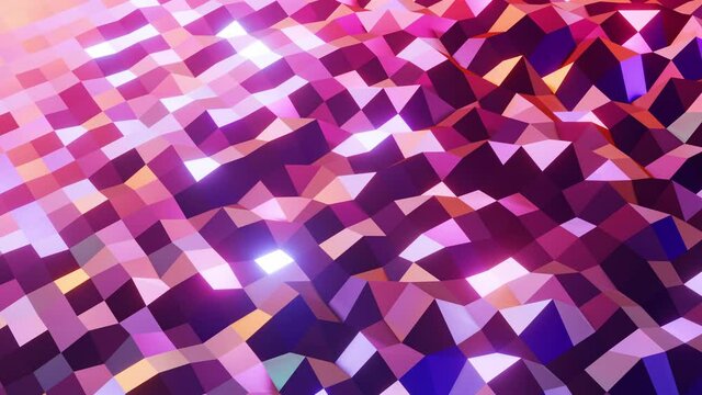 Morphing seamless loop animation. Geometric shiny abstract background. Dimensional Delights. 3d render