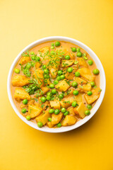 Aloo Mutter curry or green peas potato curry