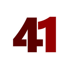Number 41 concept. Very suitable various business purposes also for symbol, logo, company name, brand name, personal name, icon and many more.