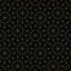 Traditional geometric pattern gold color black background for carpet background, fabric wallpaper and shirt vector illustration
