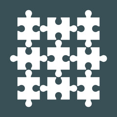 Puzzle simple piece template quality vector illustration cut