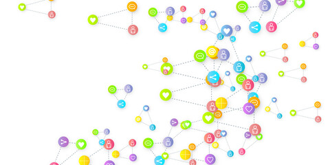 Social media marketing icons internet tags target