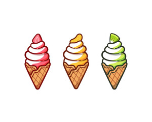 sweet fruit ice cream. Suitable for decoration, sticker, icon and others.