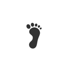 Fototapeta na wymiar Black human feet and foot step. Bare footprints. Footstep shape silhouette.