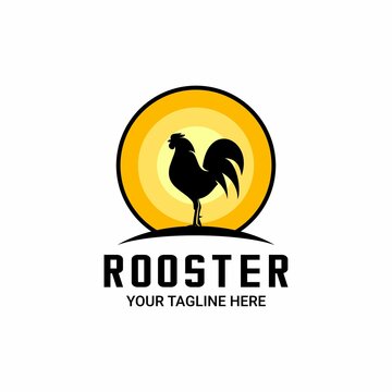 vector illustration of rooster logo, farm logo, restaurant logo