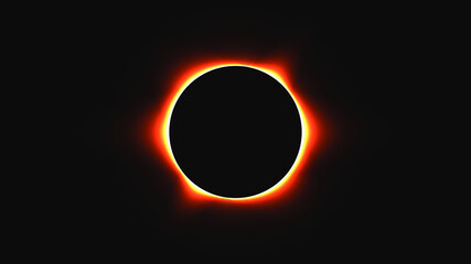 Vector illustration of the Moon blocking the Sun and creating a solar eclipse