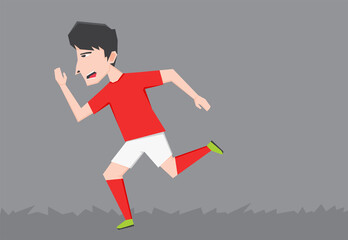 An illustration of soccer man running in the field