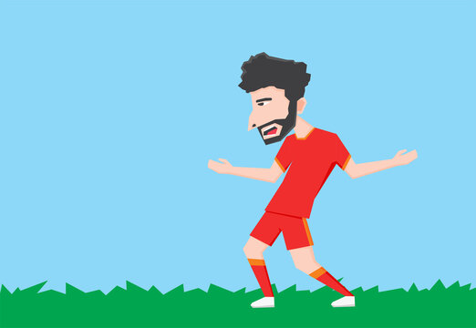 An illustration of soccer man doing celebration after scoring