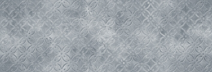 Fototapety  Grey cement with ornament pattern, vintage and grunge background