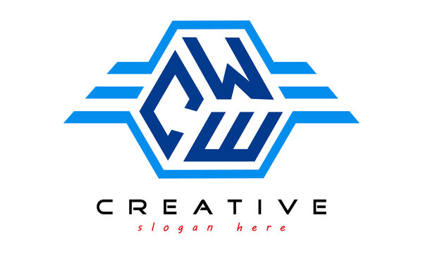 emblem badge with wings CWE letter logo design vector, business logo, icon shape logo, stylish logo template
