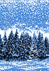 winter christmas trees ,machine knitting scheme,pixel art,Designa Knit