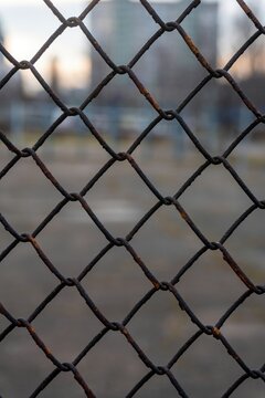 Old Weathered Welded Wire Mesh Fence for Security and Privacy