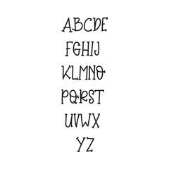 Brushpen alphabet. Modern calligraphy, handwritten letters. Vector illustration.calligraphy alphabet for children a-z. Kids learning material. Card for learning alphabet. Black colored alphabet.