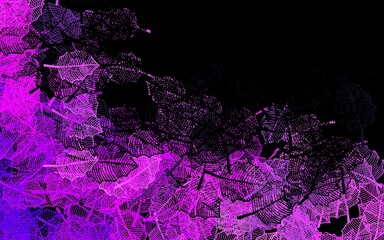 Dark Pink vector natural pattern with leaves.