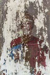 painting the walls of an abandoned temple