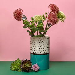 Decorative ceramic vase. Stylish Interior home design