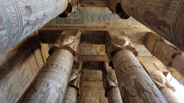 Dendera temple or Temple of Hathor. Egypt. Dendera, Denderah, is a small town in Egypt. Dendera Temple complex, one of the best-preserved temple sites from ancient Upper Egypt.