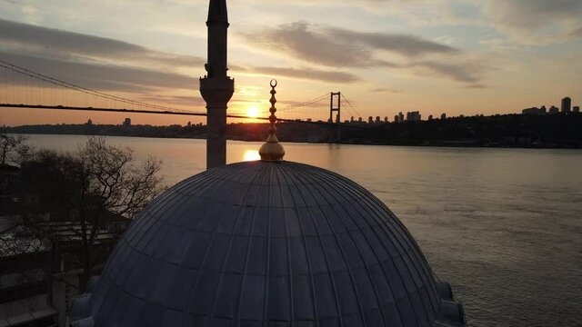 15 July Bridge and Bosphorus Drone Video, Uskudar Istanbul Turkey	