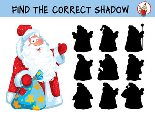 Santa Claus. Find the correct shadow
