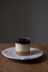 mini blueberry cheese on white background