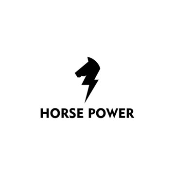 electric horse logo vector illustration