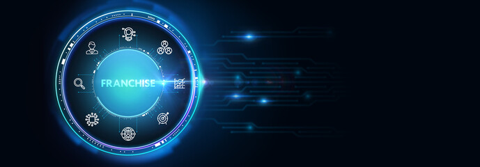Franchise concept. Business, Technology, Internet and network concept.3d illustration