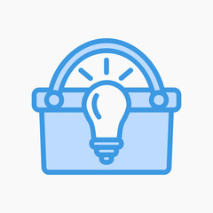Ecommerce solution icon in blue style about marketing and seo, use for website mobile app presentation