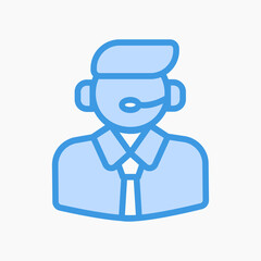 Customer service icon in blue style about marketing and seo, use for website mobile app presentation