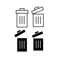 Trash can icon set