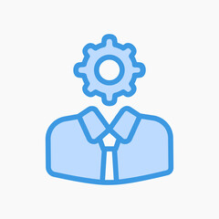 Seo specialist icon in blue style about marketing and seo, use for website mobile app presentation