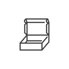 Open parcel box line icon