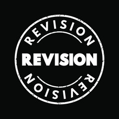 Revision text stamp, education concept background