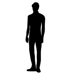 Obraz premium black silhouette man guy standing, isolated