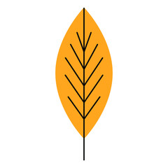 Autumn leave icon. Orange foliage. Forest plant. Creative art. Beautiful picture. Vector illustration. Stock image. EPS 10.
