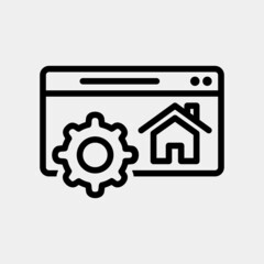 Homepage optimozation icon in line style about marketing and seo, use for website mobile app presentation