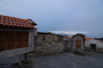 Horreo, a typical grain storage construction of Galicia, Spain. High quality photo