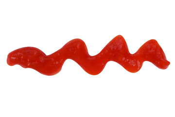 Portion of ketchup isolated on a white background.