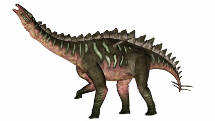 Miragaia dinosaur walking and roaring - 3D render