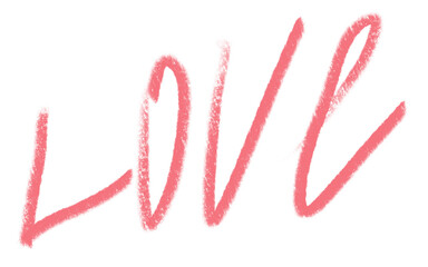 Love. Hand drawn lettering. Message. Writhing. Original illustration. Digital art. Oil pastel effect. 
