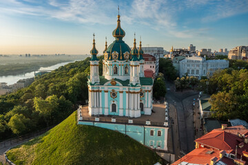 Aerial view of St. Andrew's Church and St. Andrew's Street is one of the most important sights of...