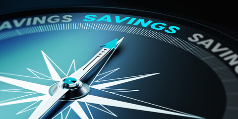 Compass Needle is Pointing Title of Savings