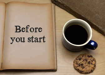 Before you start